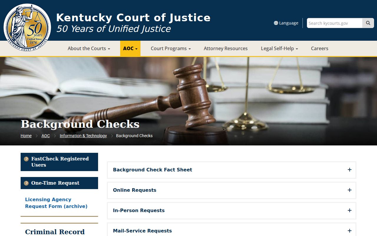 Ballard County criminal history AOC report source