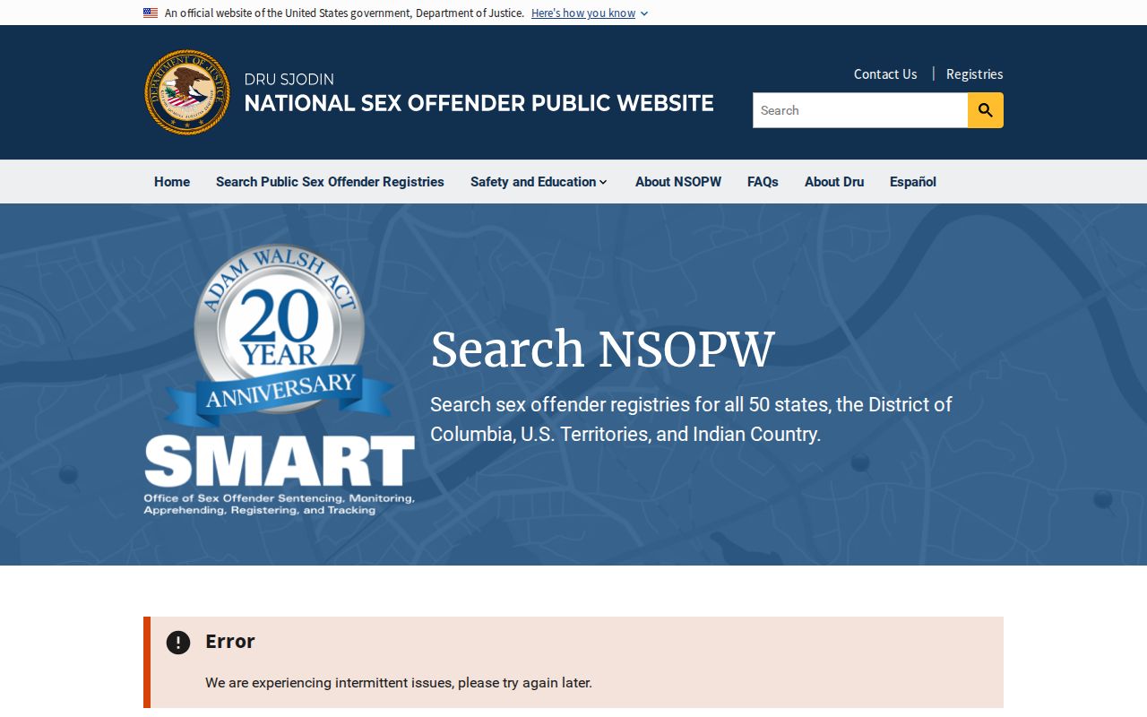Ballard County sex offender search on the national registry website
