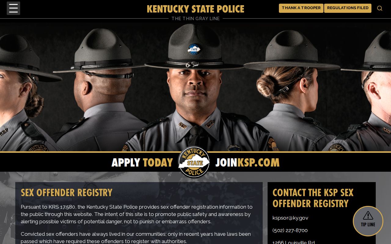 Kentucky State Police guide for a Ballard County sex offender search